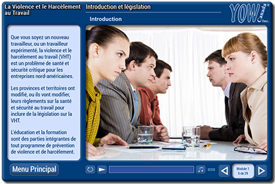 Exemple de la formation sur la violence et le harc�lement au travail